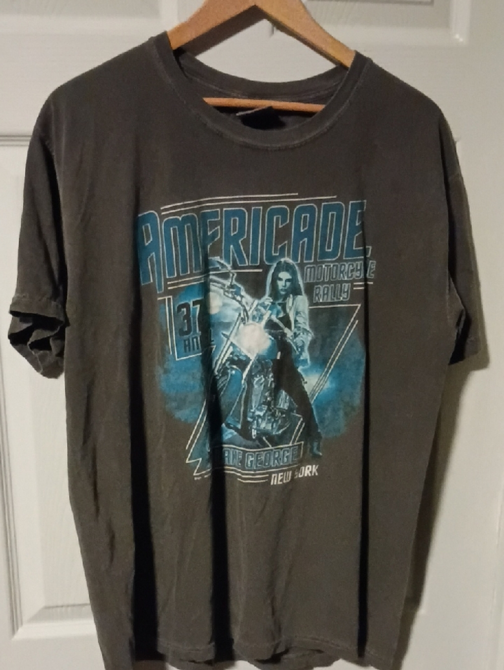 Comfort Colors Men's Charcoal Gray Motorcycle Rally Graphic Tee